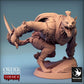 Product photo Tabletop 28mm Lord of the Print (LotP) 0: Fantasy Figure: Werewolf Warrior, Dual Blade Assassin, Boss Enemy, Immortalis Werewolf (24_02_C3)