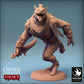 Product photo Tabletop 28mm Lord of the Print (LotP) 0: Tabletop miniature: Werewolf Barbarian with curved saber - Beast Warrior, Jackalman/Hyena-man Raider, Mercenary, Skirmisher, Werewolf Barbarian (24_02_C5)