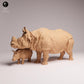 Produktfoto Tabletop 28mm Lord of the Print (LotP) 2: Wildtier Tierfigur: Indisches Panzernashorn - mit Kalb (26_03_11)