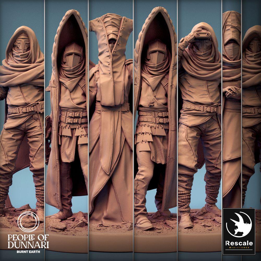 Product photo Tabletop 28mm Lord of the Print (LotP) 0: Tabletop miniature: Sun Priest, Desert Scout, Cultist, Assassin (24_03_H11)