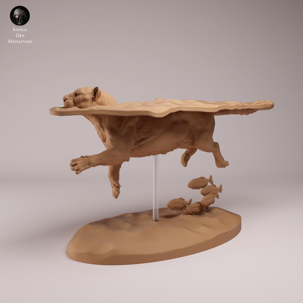 Product photo animal figure Animal Den Miniatures 0: Wild animal figure: Jaguar - swimming (26_08_08)