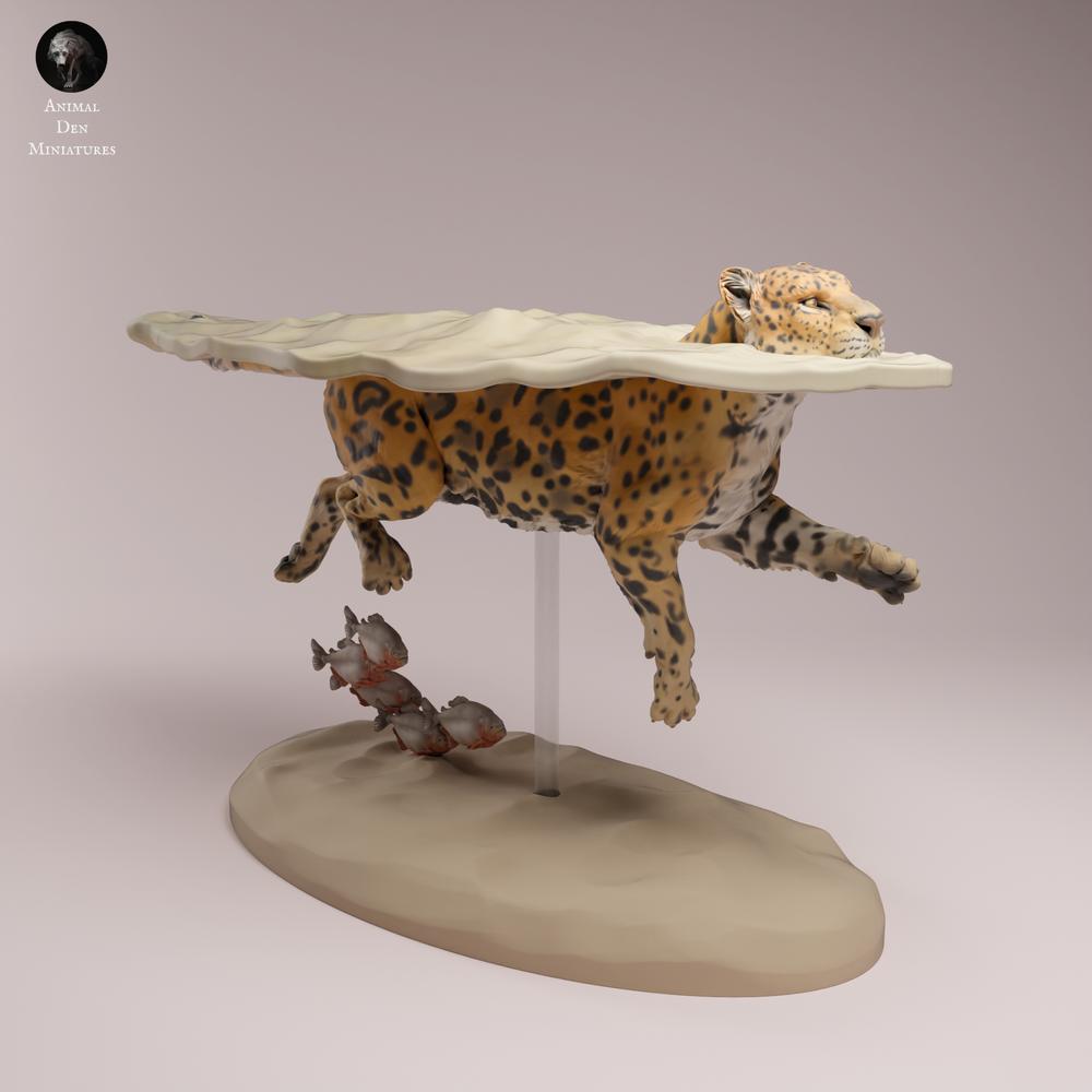 Product photo animal figure Animal Den Miniatures 3: Wild animal figure: Jaguar - swimming (26_08_08)