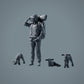 Farm Animal Figures: 3 Lambs - Standing, Grazing, and Lying Lamb (a027)
