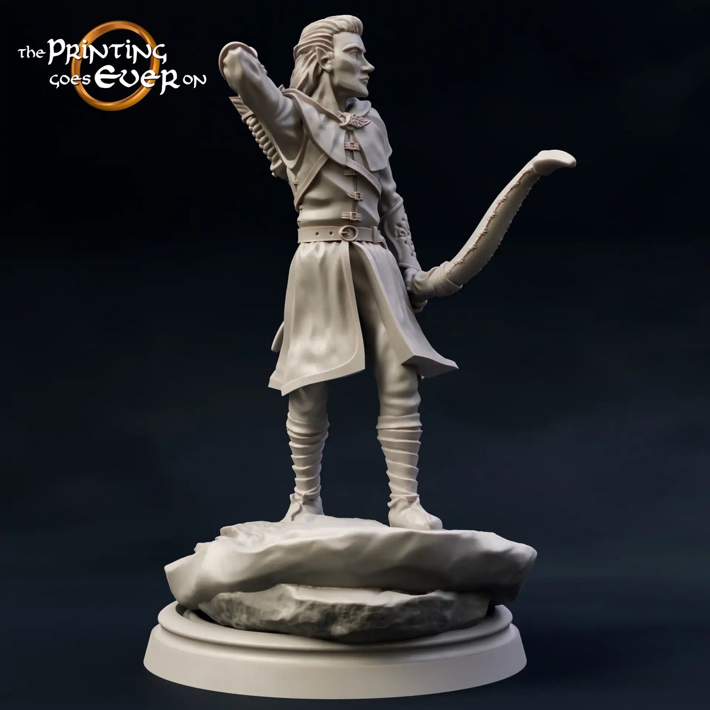 Product photo Tabletop 28mm The Printing Goes Ever On (TPGEO) 0: 9 Heroes in Wanderer Pose: Companions of Humans, Elves, Dwarves, and Halflings - Wanderer