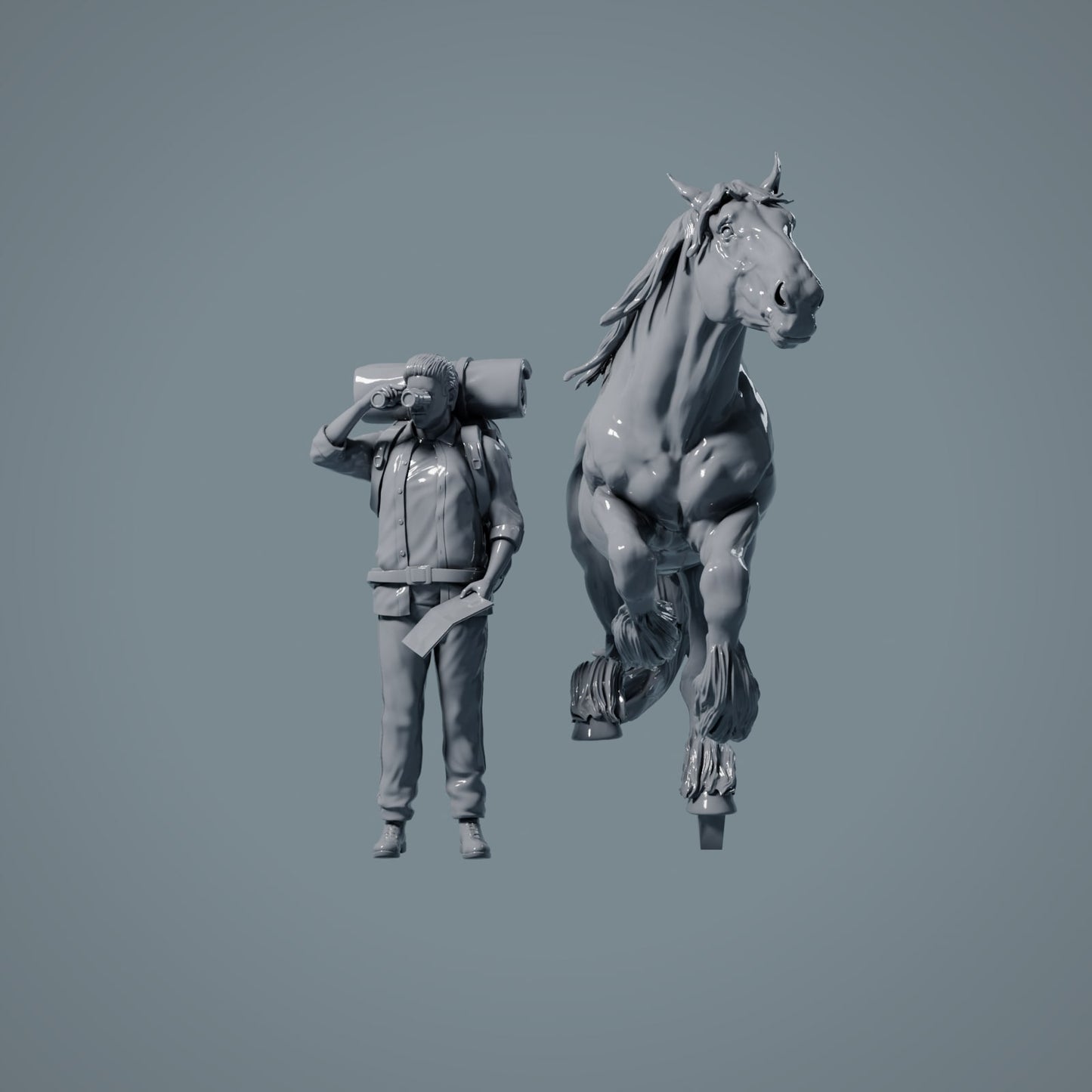 Farm Animal Figure: Running Horse - Suffolk Punch (a009)