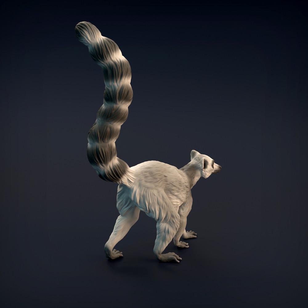 Product photo animal figure Animal Den Miniatures 2: Wildlife figure: Ring-tailed lemur (22_01_03)