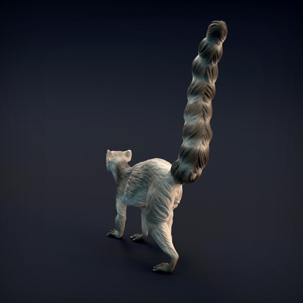 Product photo of animal figure Animal Den Miniatures 4: Wild animal figure: ring-tailed lemur (22_01_03)