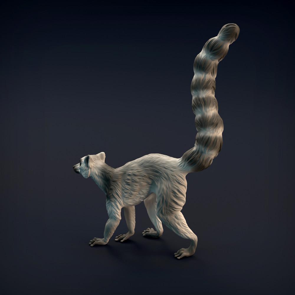 Product photo of animal figure Animal Den Miniatures 5: Wildlife figure: Ring-tailed lemur (22_01_03)