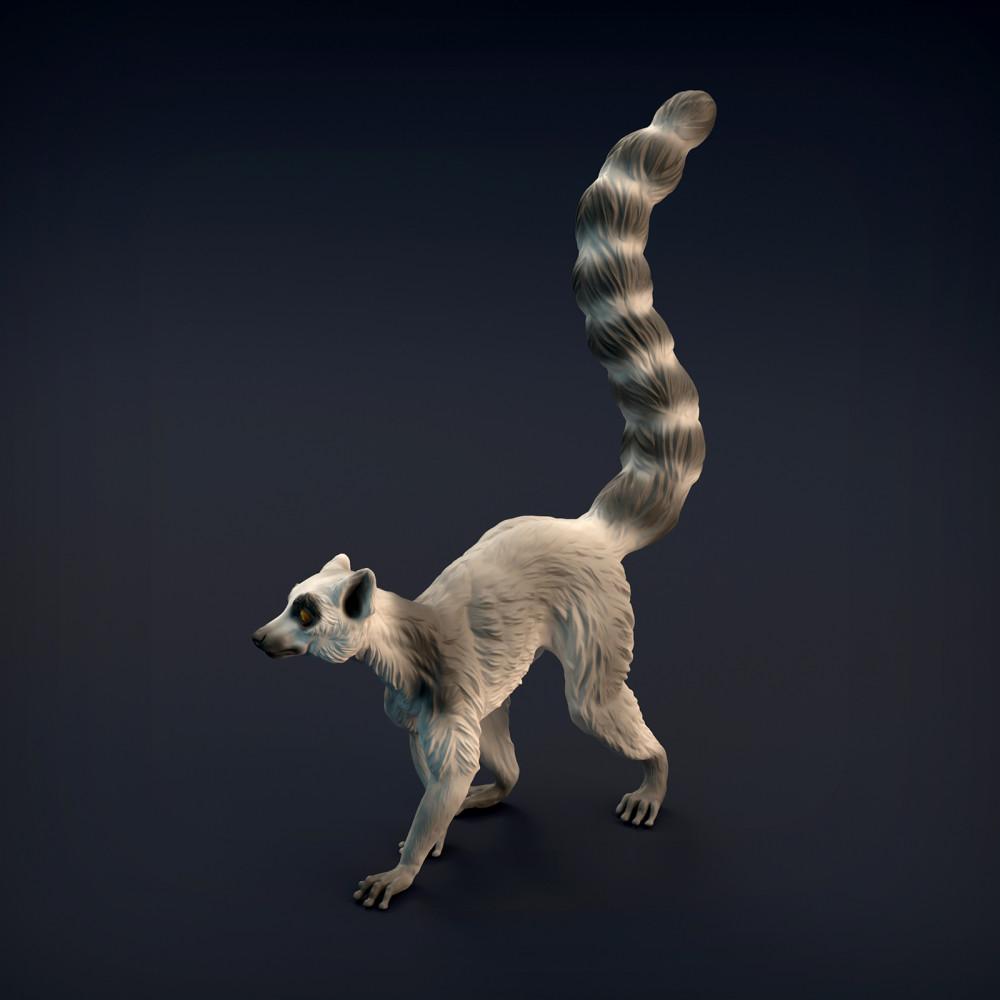 Product photo of animal figure Animal Den Miniatures 6: Wild animal figure: Ring-tailed lemur (22_01_03)