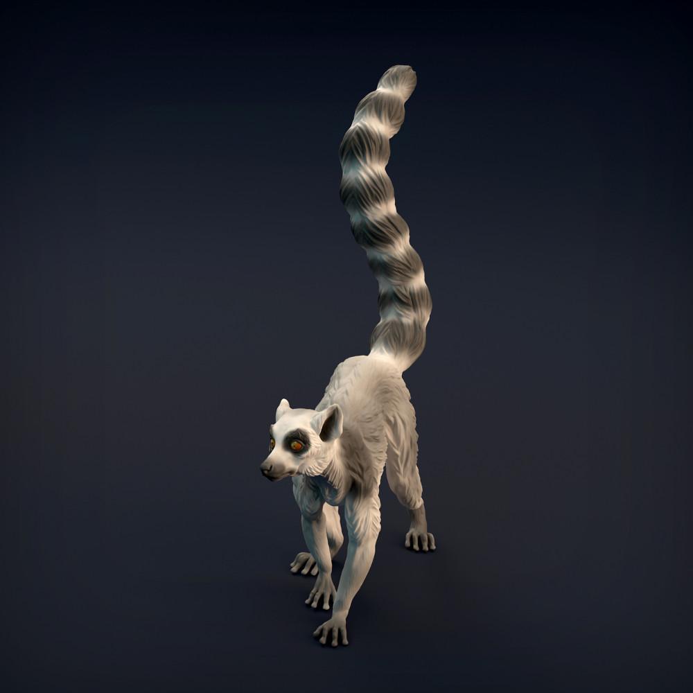 Product photo of animal figure Animal Den Miniatures 7: Wildlife figure: Ring-tailed lemur (22_01_03)