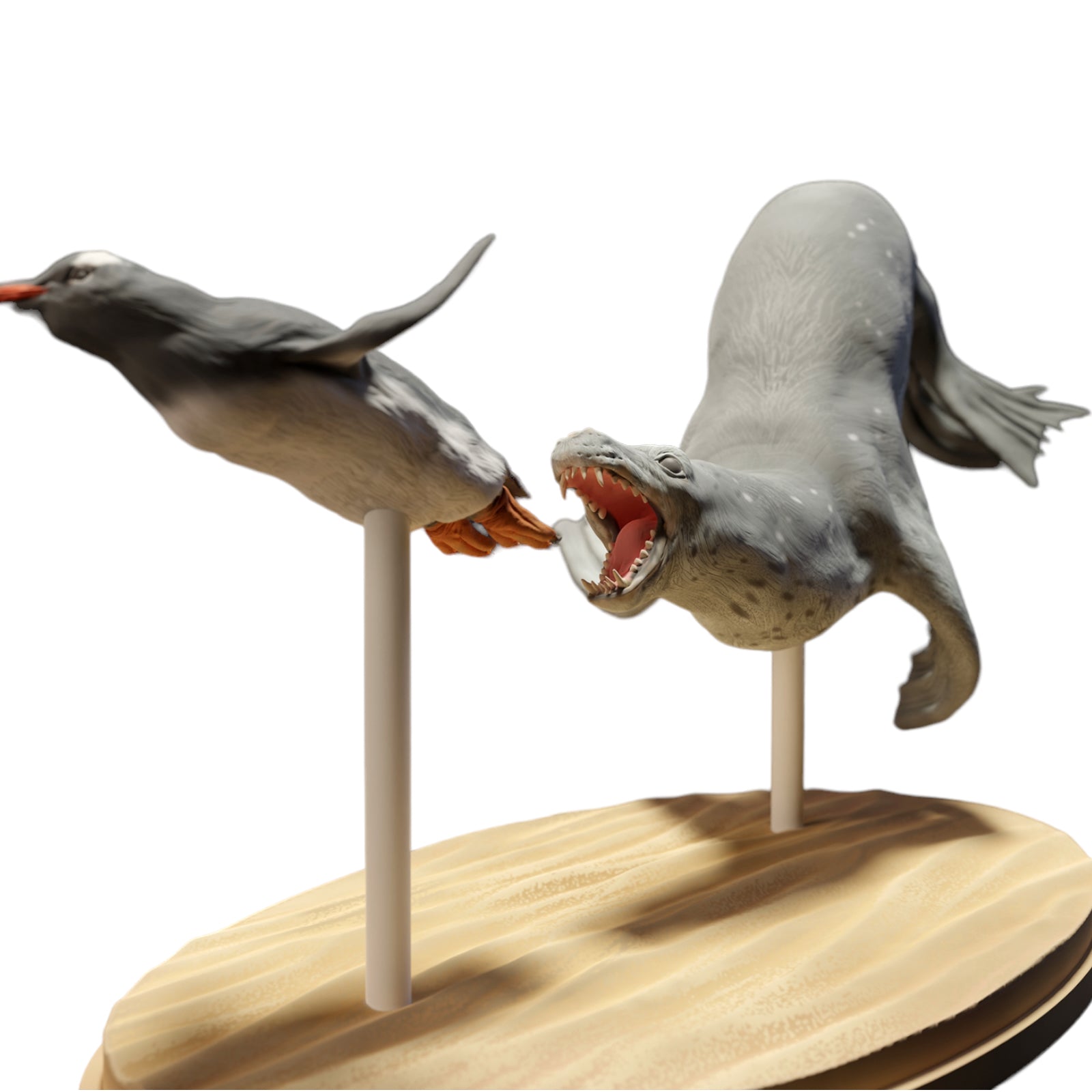 Product photo diorama and model building miniature figure: seal hunting penguin, animal figure