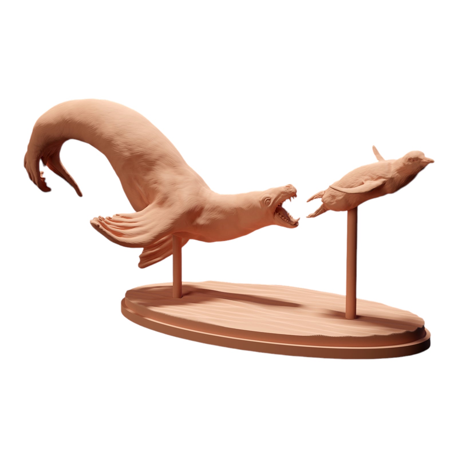 Product photo diorama and model building miniature figure: seal hunting penguin, animal figure