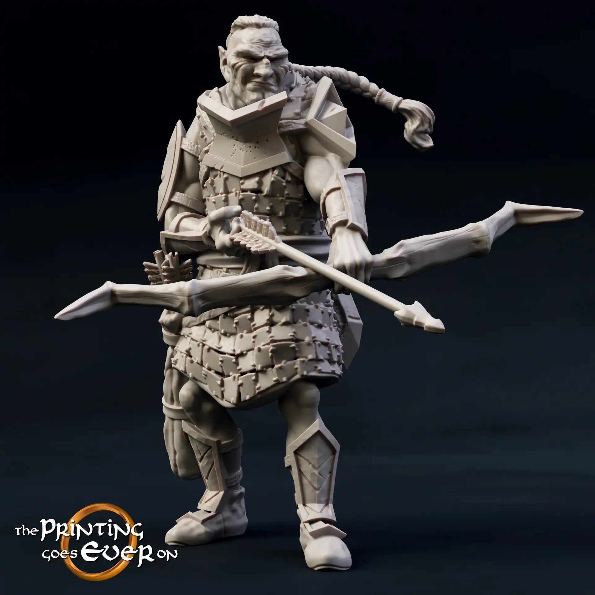 Product photo Tabletop 28mm The Printing Goes Ever On (TPGEO) 0: Death of a Hero: Human Warrior after Battle with a Squad of Half-Orcs