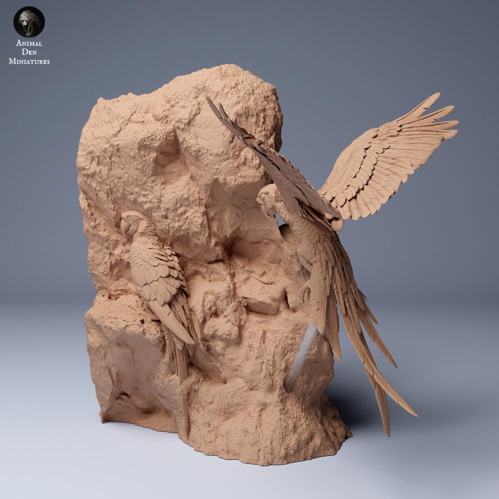 Product photo animal figure Animal Den Miniatures 0: Jungle animal figure: Scarlet Macaws (24_04_09)