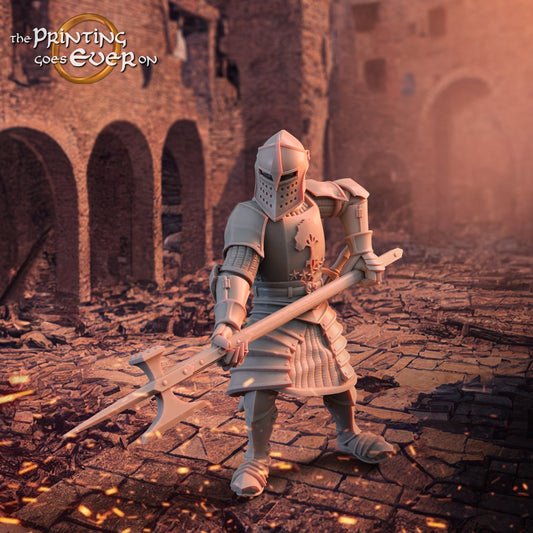 Produktfoto mittelalterliche historische Figur 75mm Scale The Printing Goes Ever On (TPGEO)  0: Mittelalterliche Ritter Figuren Ritter mit Lanze A - Krieger von Gonthan
