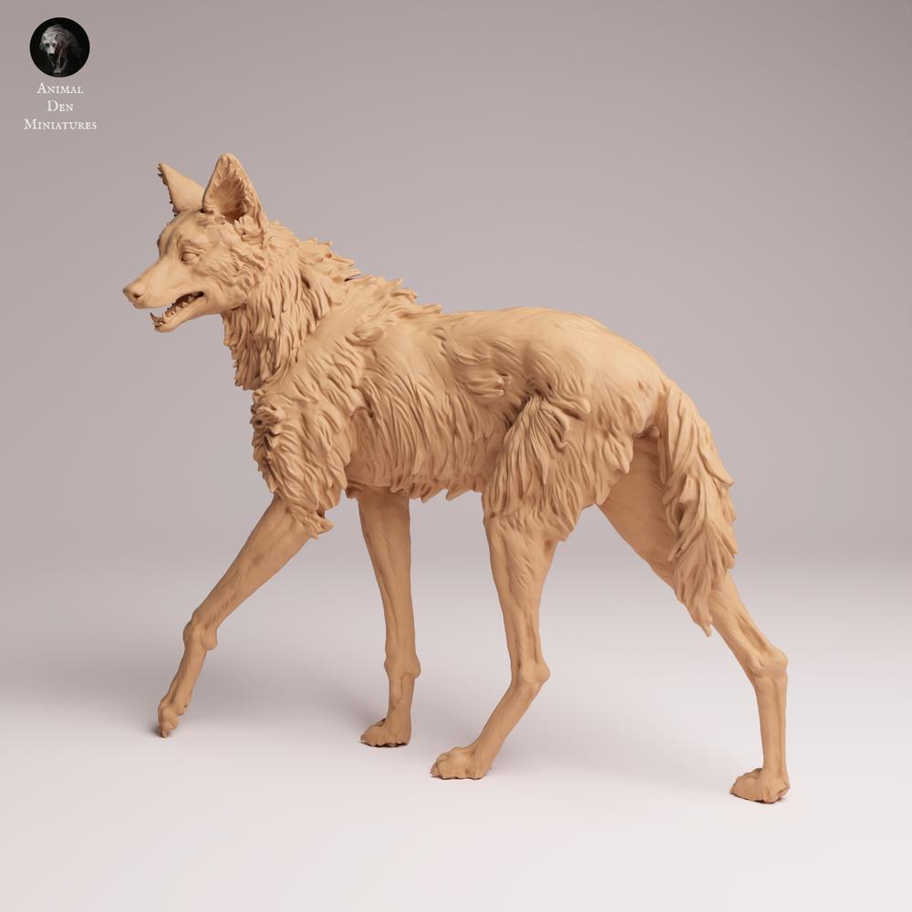Product photo Tabletop 28mm Lord of the Print (LotP) 1: Wild Animal Figure: Mane Wolf - standing (25_12_03)