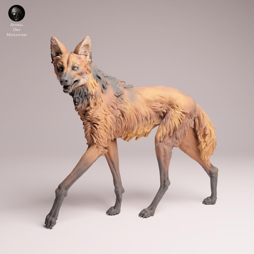 Product photo Tabletop 28mm Lord of the Print (LotP) 3: Wild Animal Figure: Mane Wolf - standing (25_12_03)