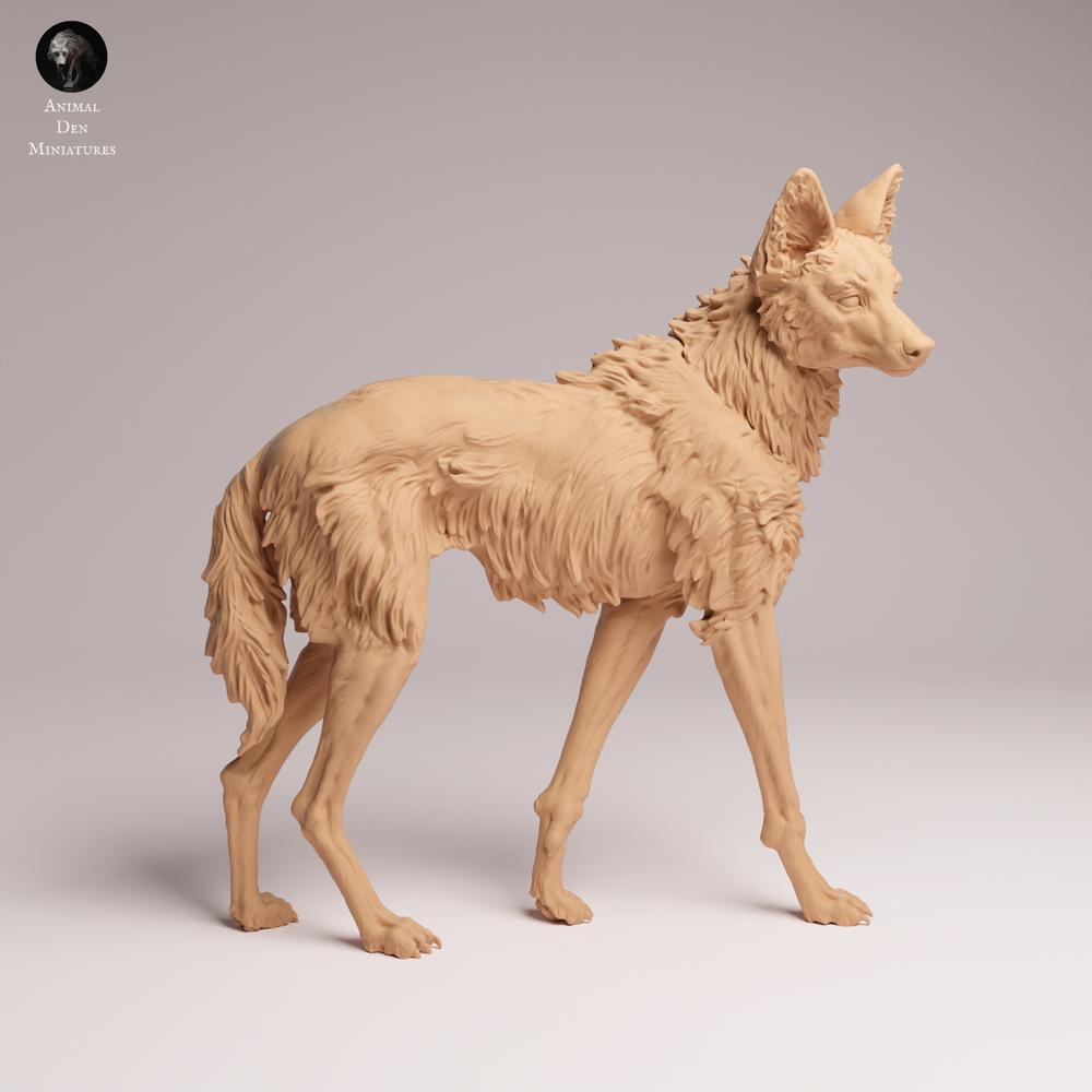 Product photo Tabletop 28mm Lord of the Print (LotP) 1: Wild Animal Figure: Mane Wolf - standing (25_12_02)