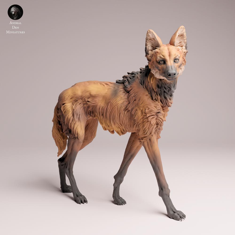Product photo Tabletop 28mm Lord of the Print (LotP) 3: Wild Animal Figure: Mane Wolf - standing (25_12_02)