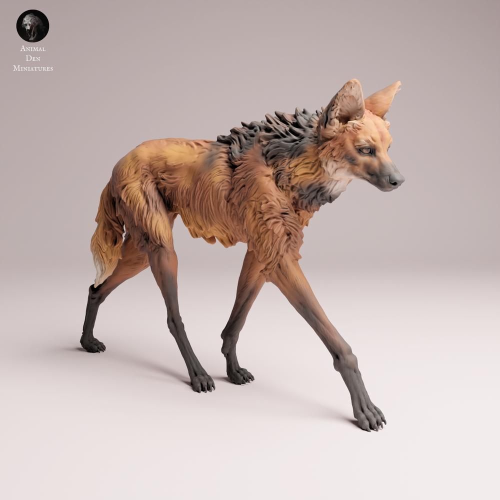 Product photo Tabletop 28mm Lord of the Print (LotP) 3: Wild Animal Figure: Mane Wolf - Walking (25_12_04)