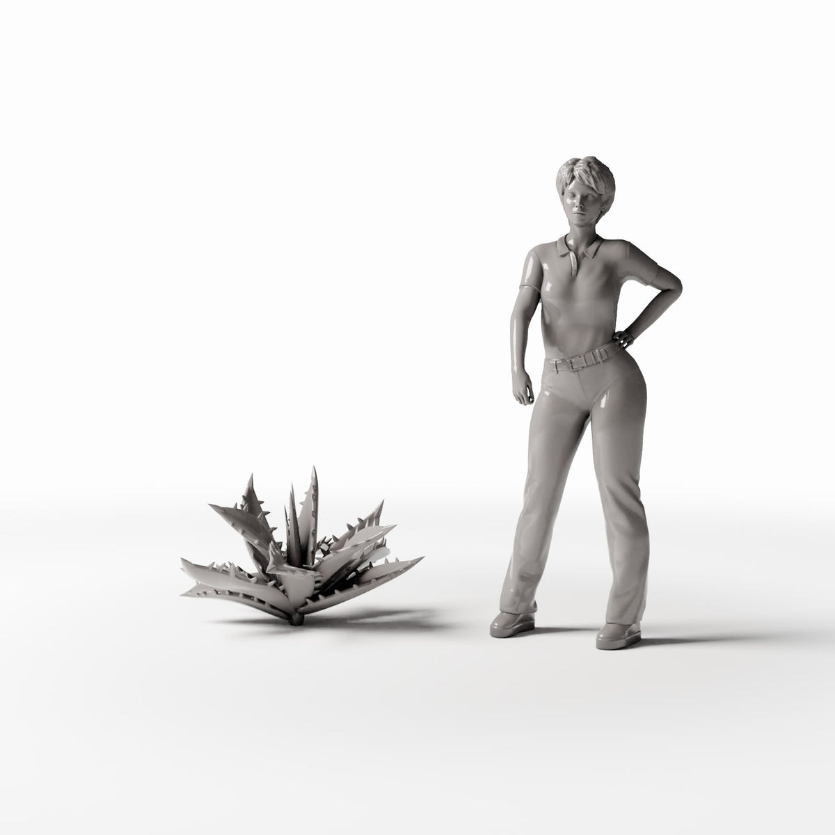 MyPortal Studios set 00, model 514: beside a human figure at 1:35 scale