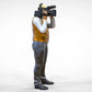 Product photo diorama and model building miniature figure: Reporter team - cameraman with handheld camera