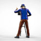 Product photo diorama and model building miniature figure: Reporter team - cameraman with camera and tripod