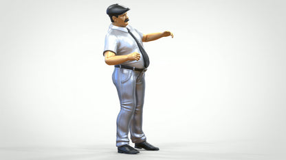 Diorama model building product photo 0: Conductor or pilot with cap – figure in uniform shirt with tie (Ref. No. 446)