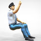 Product photo 0: Pilot in uniform sitting: Aircraft personnel - operating switch