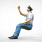 Product photo 0: Pilot in uniform sitting: Aircraft personnel - operating switch