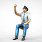Product photo 0: Pilot in uniform sitting: Aircraft personnel - operating switch