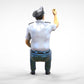 Product photo 0: Pilot in uniform sitting: Aircraft personnel - operating switch