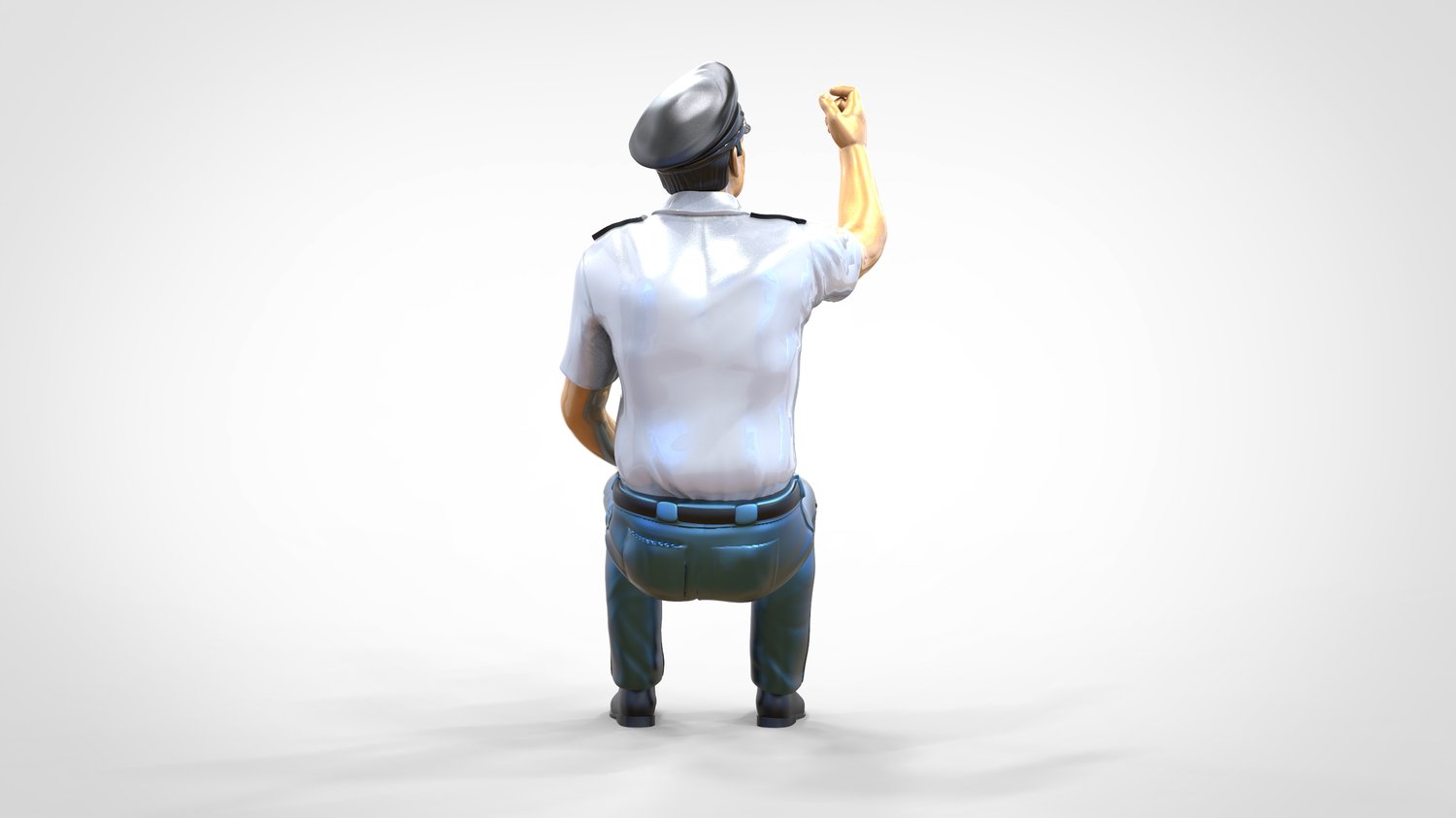 Product photo 0: Pilot in uniform sitting: Aircraft personnel - operating switch