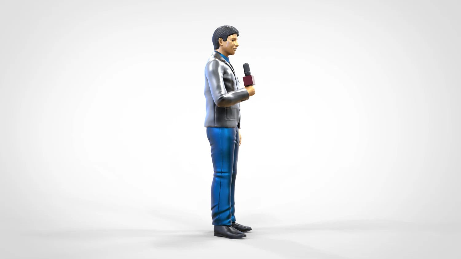 Product photo diorama and model building miniature figure: Reporter Team - Reporter with microphone
