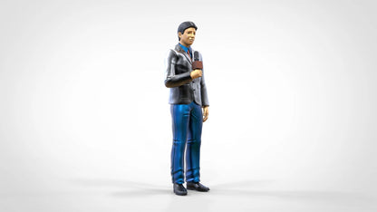 Product photo diorama and model building miniature figure: Reporter Team - Reporter with microphone
