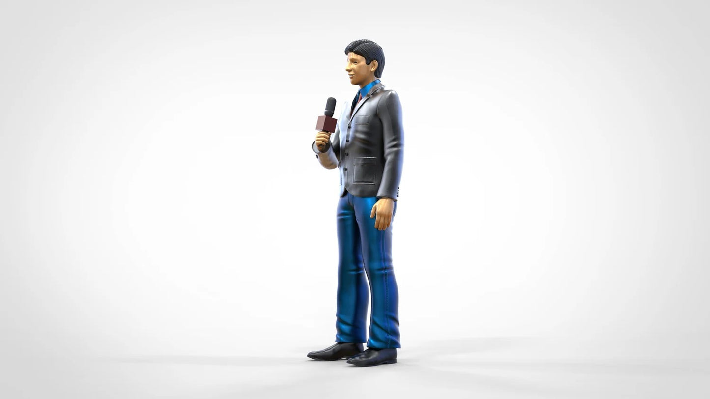 Product photo diorama and model building miniature figure: Reporter Team - Reporter with microphone