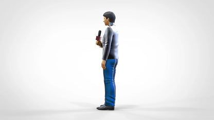 Product photo diorama and model building miniature figure: Reporter Team - Reporter with microphone