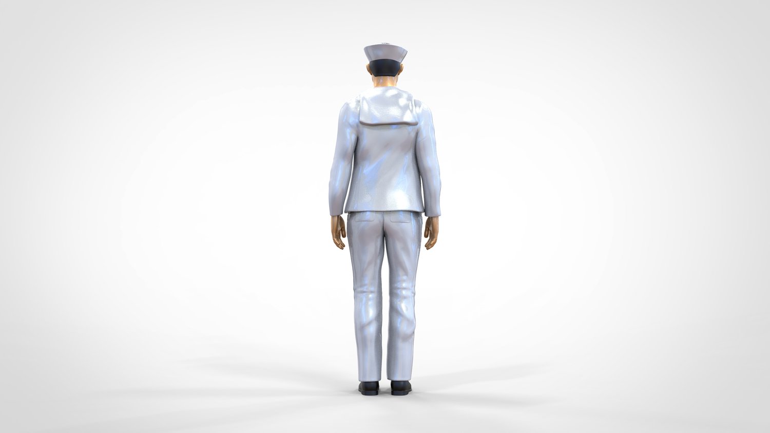 Produktfoto  0: Matrose männlich: Seemann in Uniform steht in Position