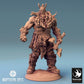 Product photo Tabletop 28mm Lord of the Print (LotP) 0: Fantasy Figure: Orc Warlord / War Chief Azhrog, Barbarian Champion with Jagged Two-Handed Axe (24_04_E3)