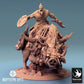 Product photo Tabletop 28mm Lord of the Print (LotP) 0: Tabletop miniature: Orc Warlord on Boar - Orc Warlord, Boar Rider, Beast Rider with Axe and Round Shield (24_04_T)