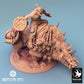 Product photo Tabletop 28mm Lord of the Print (LotP) 0: Tabletop miniature: Orc Warlord on Boar - Orc Warlord, Boar Rider, Beast Rider with Axe and Round Shield (24_04_T)