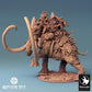 Product photo Tabletop 28mm Lord of the Print (LotP) 0: Tabletop miniature: War Mammoth, Frost Mammoth with Howdah and Beast Riders, War Mammoth Siege Beast (24_04_X)