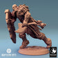 Product photo Tabletop 28mm Lord of the Print (LotP) 0: Tabletop miniature: Orc Shield Warrior with Axe, Frontline Fighter in Charge, Shieldbreaker, Orc Soldier Axe Run (24_04_H2)