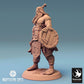 Product photo Tabletop 28mm Lord of the Print (LotP) 0: Tabletop miniature: Orc warrior with axe and round shield, barbarian, berserker, tribal warrior, warlord, champion, Orc Warrior (24_04_H3)