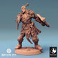 Product photo Tabletop 28mm Lord of the Print (LotP) 0: Tabletop miniature: Orc Warrior with axe and shield - Berserker, Champion, War Chief, roaring leader (24_04_H4)