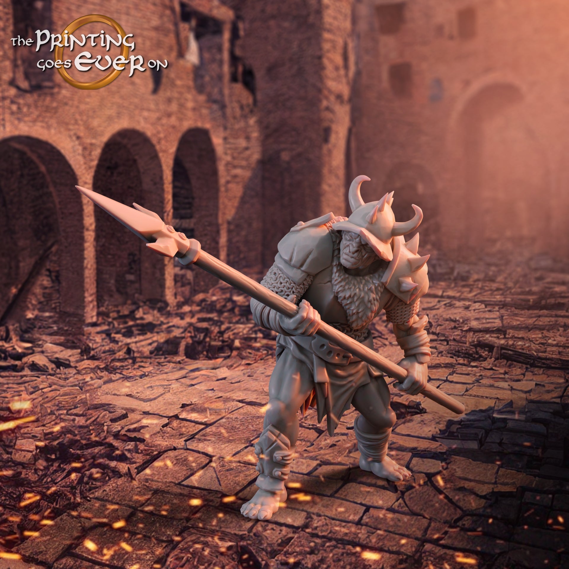 Product photo Tabletop 28mm The Printing Goes Ever On (TPGEO) 0: Orc Raider: Scout of Evil - Attacker of the White City