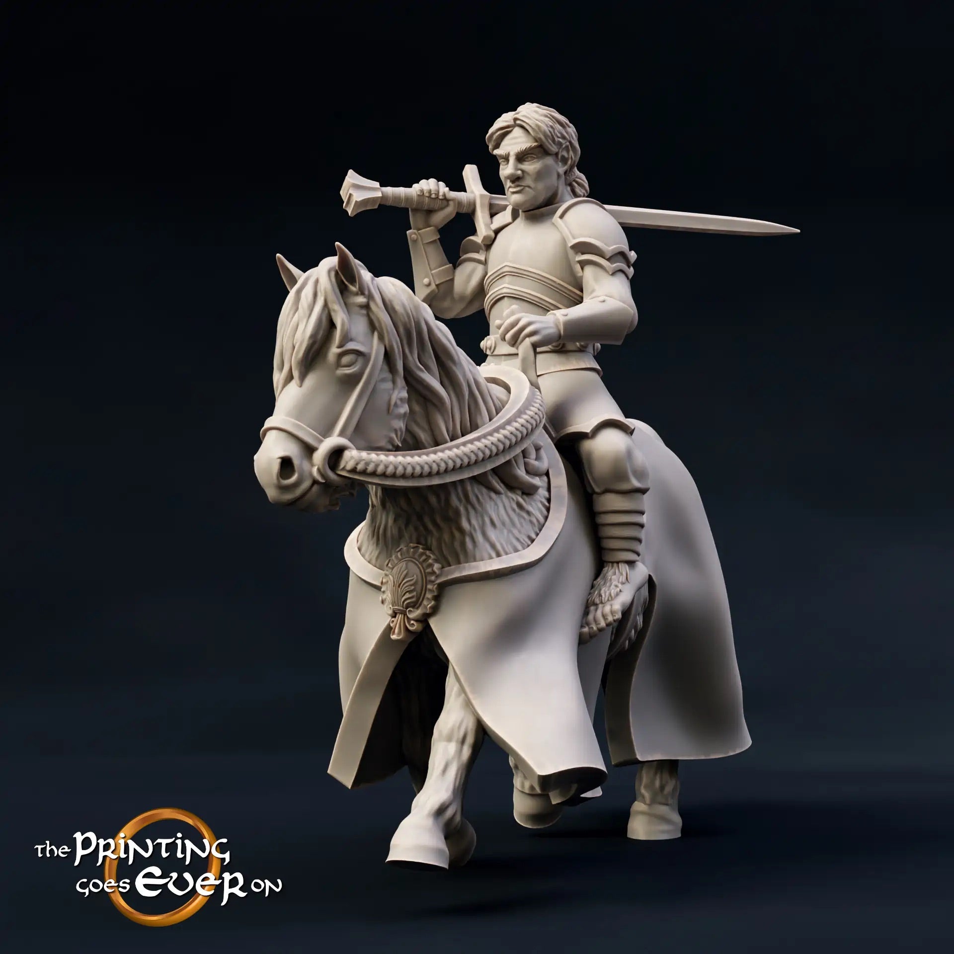 Product photo Tabletop 28mm The Printing Goes Ever On (TPGEO) 0: Halfling Combat Squad: Brave Fighters - Foot Troop and Rider