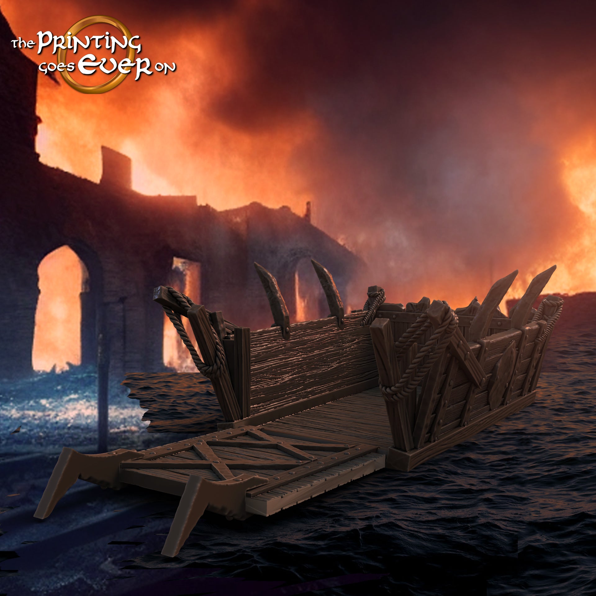 Product photo Tabletop 28mm The Printing Goes Ever On (TPGEO) 0: Small landing craft - Orc transport boat - Raft for siege