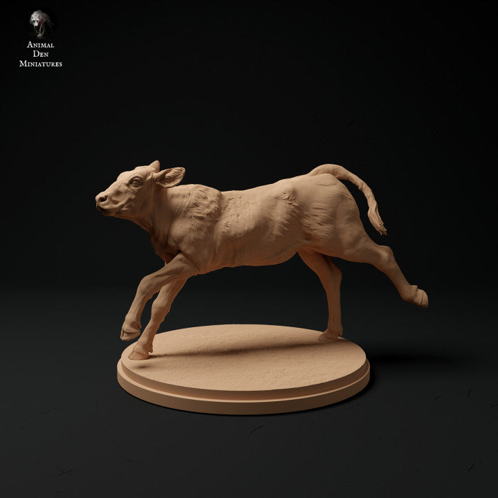 Product photo Animal Figure Diorama, Model Building: 0: Farm Animal Figure: running calf - Red Devon Cow