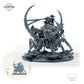 Goblin-Belagerungsbestie – Mit Reiter: Größenvergleich, ca. 123 mm Gesamthöhe inklusive Base und höchstem Teil, mit 32-mm-Referenzfigur.